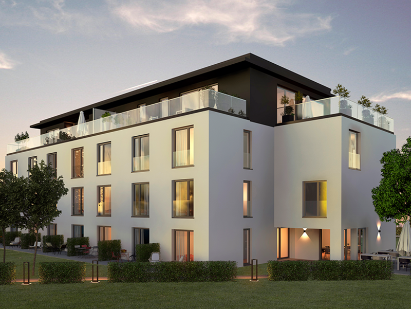 Ein neumodisches Mehrfamilienhaus