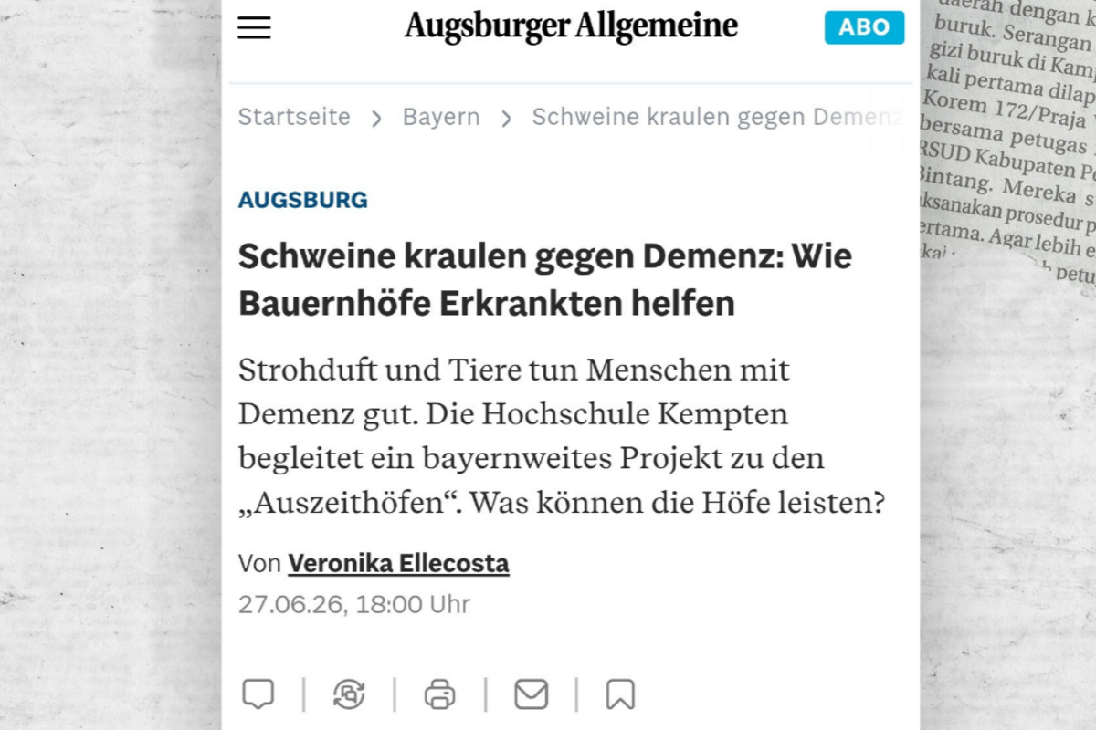 Reportage in der Augsburger Allgemeinen