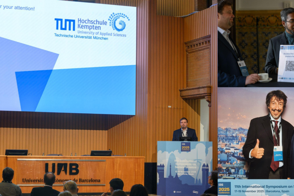 Promovend Patrick Huber stellt seine Forschungsergebnisse auf der Konferenz I3S vor einem großen Publikum vor. 