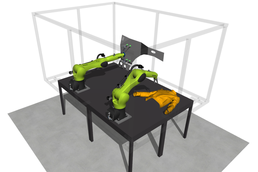 Render der Roboterzelle. Bild: Hochschule Kempten / IPI