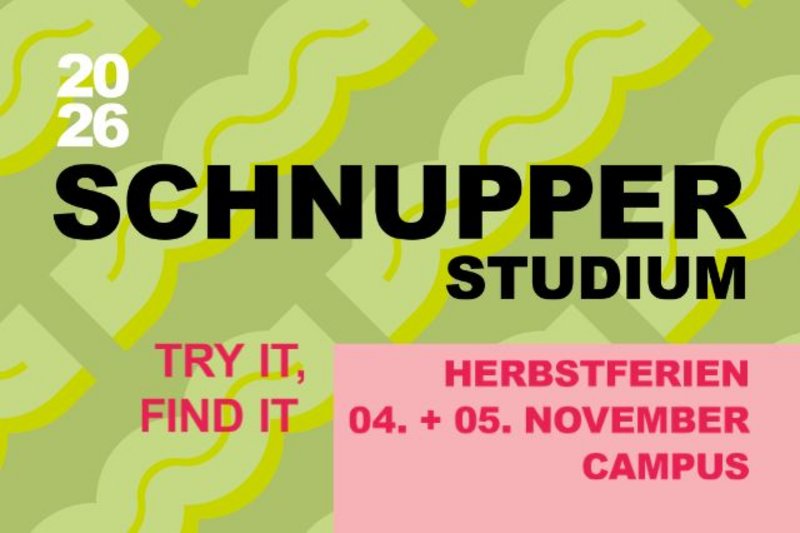 Banner mit Informationen zum Schnupperstudium