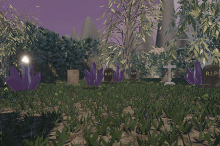 Spiel-Szene auf einem Friedhof