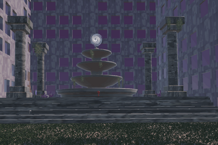 Spiel-Szene: In der Mitte des Brunnens befindet sich das Portal zum nächsten Level.