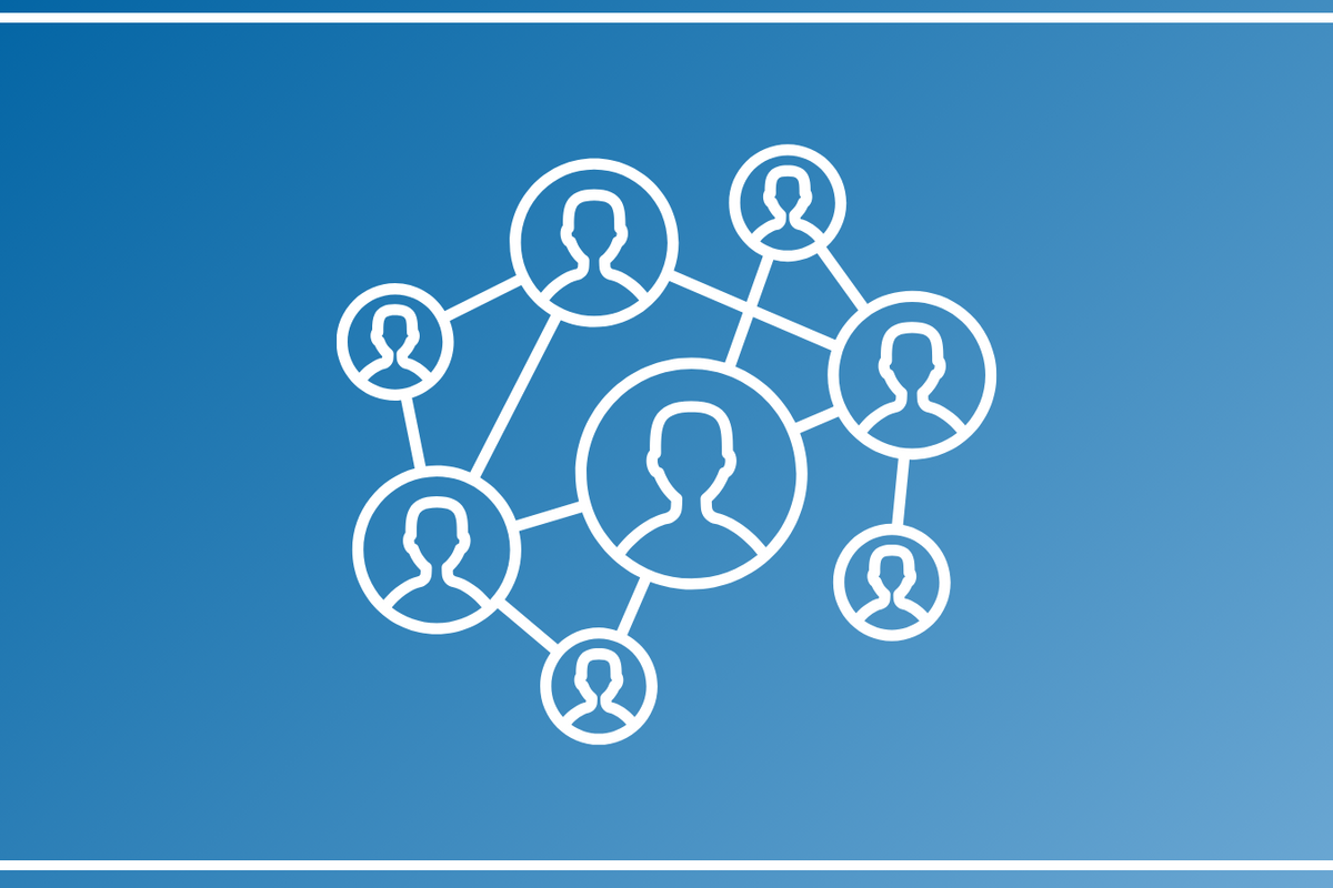 Eine Piktografie die ein Netzwerk aus Personen darstellt