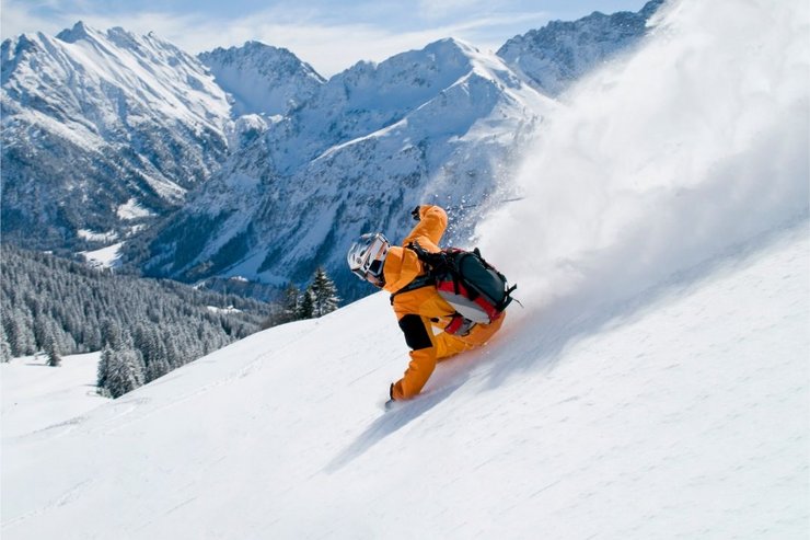 Skifahrer in den Allgäuer Alpen