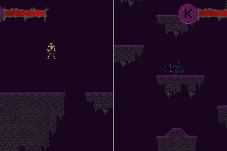 Split-Screen im Spiel: Link der tapfere Ritter, rechts der Schatten-Magier