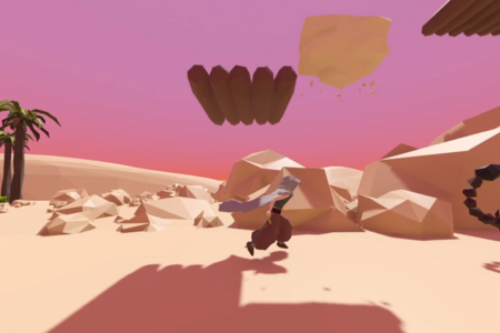 Spiel-Szene: MainCharacter bekämpft einen riesigen Skorpion.